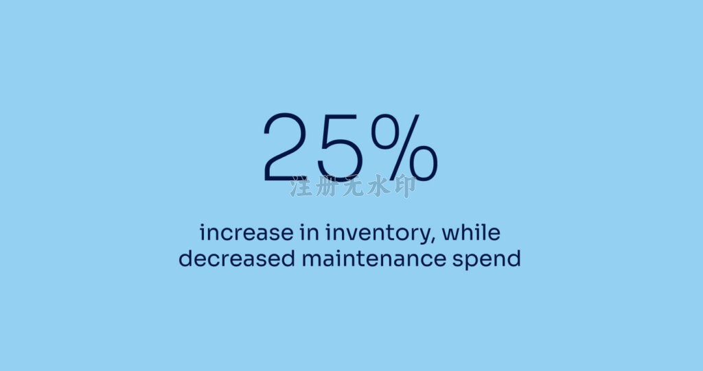 25% increase in inventory, while decreased maintenance spend